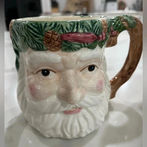 Vintage Nantucket Santa Claus Christmas Mugs – Hand Painted – Set of 2 - Picture 3 of 16